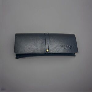 Ted Baker London Black Soft Shell Fold Over Wrap Closure Glasses Case